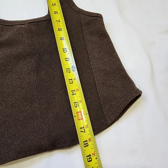 Yogalicious Workout Tank Top Size M Baby Terry Somers Brown - Picture 6 of 7